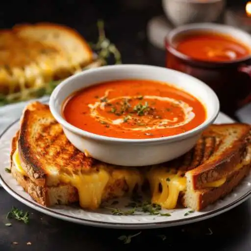 Tomato soup and grilled cheese