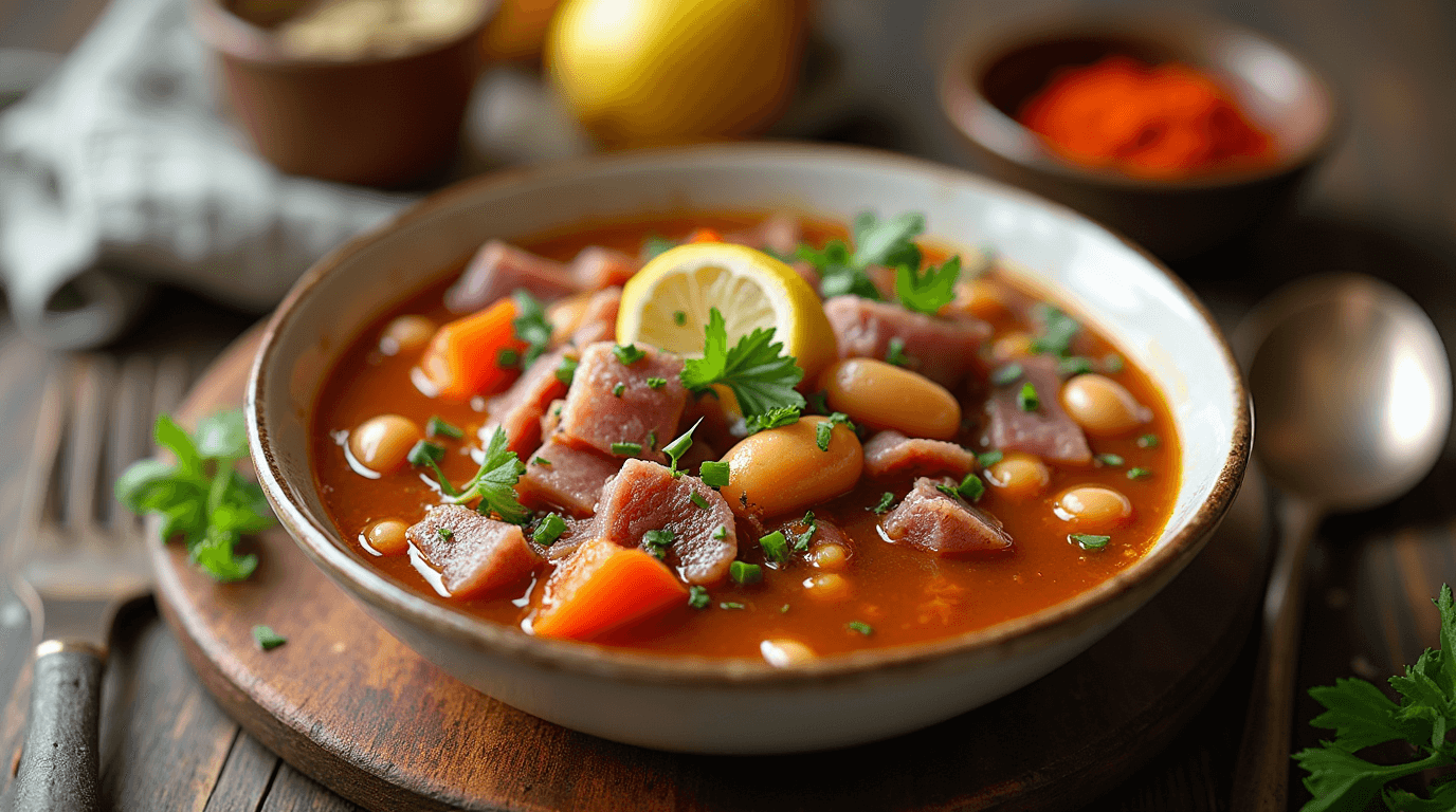 slow cooker ham and bean soup